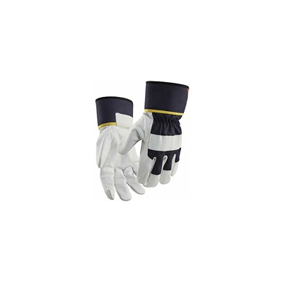 28411462861010 - Guanti da lavoro in pelle, colore: Blu navy scuro/bianco, taglia 10 - Blaklader
