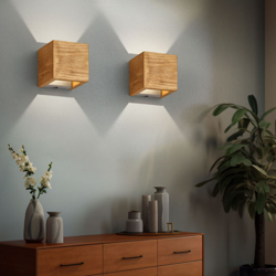 Etc-shop - Set di 2 applique LED in legno DIMMERABILE illuminazione soggiorno faretti Up Down características