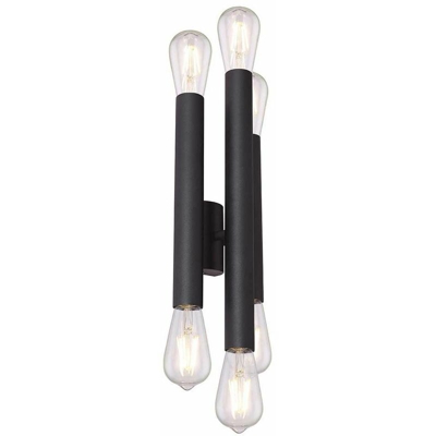 Lampada da parete in metallo luce nera su illuminazione soggiorno senza schermo verso il basso - GLOBO