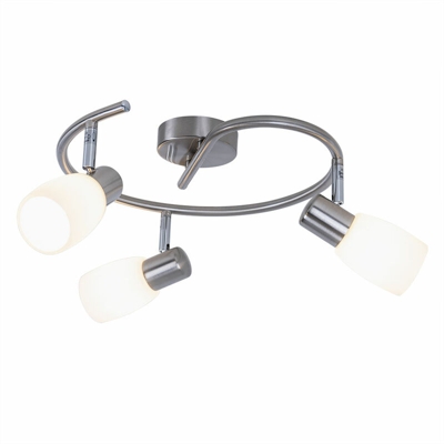 Action - Faretto da soffitto a LED 9 watt, lampada in vetro nichel opaco Rondll 941403640000