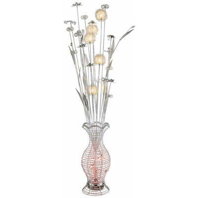 Lampada da tavolo a LED RGB Lampada da soggiorno luminosa ALU Fiori Fiori cromo Globo 25845RGB