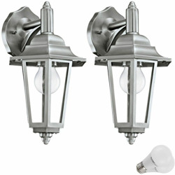 Etc-shop - Set di 2 7 Watt LED parete esterna in acciaio inox IP44 Apparecchio Lighting A + en oferta