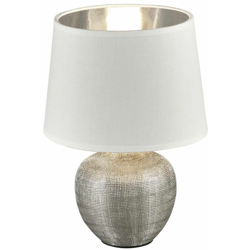 Reality Leuchten - Lampada da comodino in ceramica con scrittoio argento bianco soggiorno lampada tessile Reality R50621089 en oferta