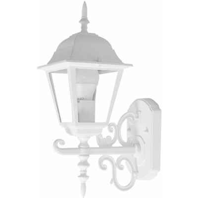 Etc-shop - Lampada da parete per esterni, lanterne, facciate in alluminio, vetro bianco con lampadine a LED