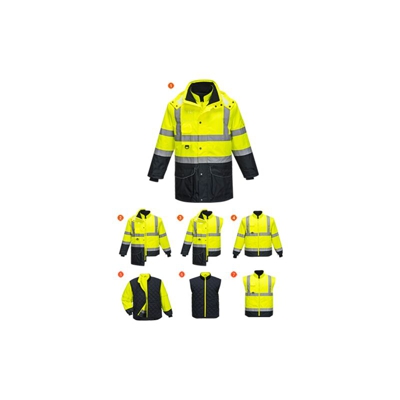 Portwest - Giacca Traffic bicolore alta visibilità 7 in 1 | XSmall - YeNa - NEUTRO (SENZA PERSONALIZZAZIONE)