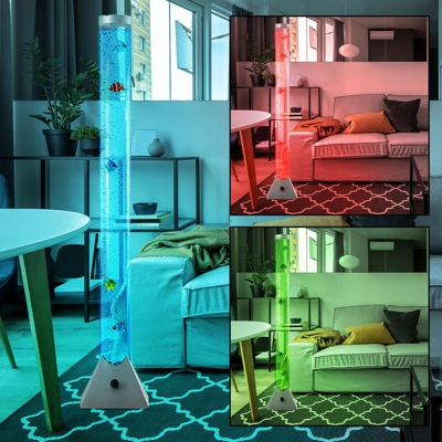 Etc-shop - Lampada da terra a LED RGB decorazione pesce colonna d'acqua scintillante che cambia colore