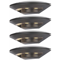 4x Lampade da parete per esterni lussuose a LED, balcone, luci per terrazzi antracite ALU - ETC-SHOP en oferta