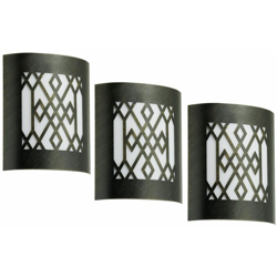 Etc-shop - Set di 3 lusso applique riflettori all'aperto modello oro nero si illumina IP44 precio