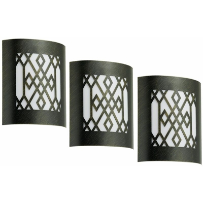 Etc-shop - Set di 3 lusso applique riflettori all'aperto modello oro nero si illumina IP44