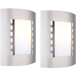 Etc-shop - Set di acciaio inossidabile 2 applique Lighting design Illuminazione esterna luci E27 características