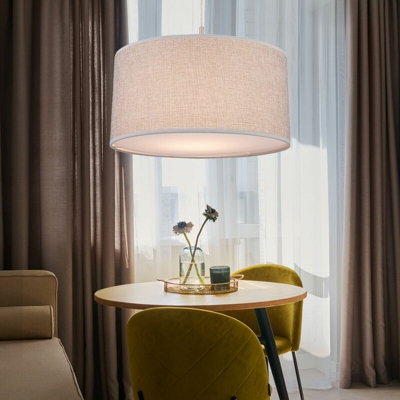 Etc-shop - LED 7 Watt sospensione tessuto leggero pendente illuminazione a soffitto ombra intorno EEK A +