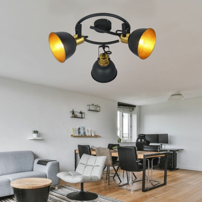 Etc-shop - VINTAGE lampada da soffitto spot rondelle lampada da pranzo oro regolabile in set con lampada a LED