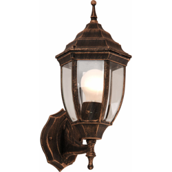 Etc-shop - LED giardino esterno lampada da parete 9,5 W alluminio 2700 gradi Kelvin nero oro vetro EEK A + precio