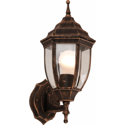 Etc-shop - LED giardino esterno lampada da parete 9,5 W alluminio 2700 gradi Kelvin nero oro vetro EEK A +