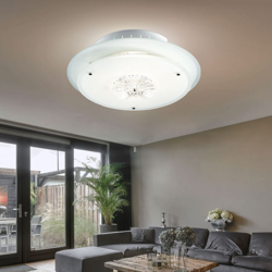 Etc-shop - Plafoniera di design per soggiorno in cristallo set di faretti cromati con lampadine a LED en oferta