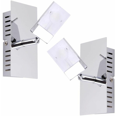 Etc-shop - Set di 2 5W LED da parete a parete lampada del riflettore 400lm acciaio bianco caldo Esto SUPREEM
