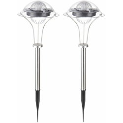 Etc-shop - Set di 2 luce del giardino del LED, lampada solare Fabwechsler IP44 all'aperto spina illuminazione en oferta