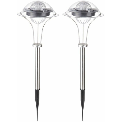Etc-shop - Set di 2 luce del giardino del LED, lampada solare Fabwechsler IP44 all'aperto spina illuminazione