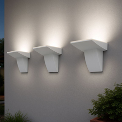 Etc-shop - Set di 3 applique da parete a LED per esterni Alu Garden Lighting Facciate Spotlight Spot White en oferta