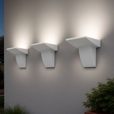 Etc-shop - Set di 3 applique da parete a LED per esterni Alu Garden Lighting Facciate Spotlight Spot White