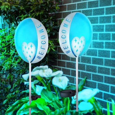 Etc-shop - Set di 2 luci a LED a luce solare per esterni decorazione per balcone di benvenuto lampada blu