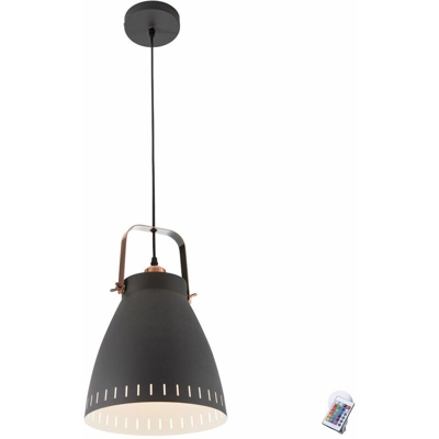 Etc-shop - Radiatori Cucina dimmer telecomando lampada a sospensione soffitto nero Set incl. RGB lampade a LED