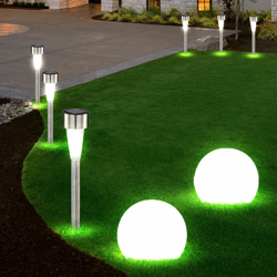 Etc-shop - Set di 8 lampade ad innesto solare con faretti a sfera per illuminazione da esterno per esterni en oferta