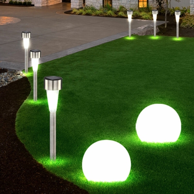 Etc-shop - Set di 8 lampade ad innesto solare con faretti a sfera per illuminazione da esterno per esterni