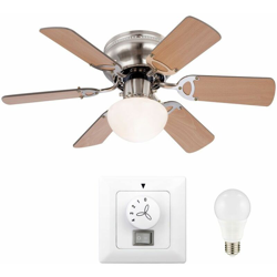 Etc-shop - set Lampada da soffitto ventilatore soggiorno compreso l'interruttore della parete e lampade a LED características