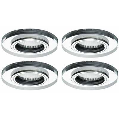 Etc-shop - 4-set faretti a soffitto luci ad incasso sofà stanza Macchie di vetro blu di illuminazione che vivono