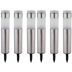 Etc-shop - 6x RGB LED SOLAR Faretti da giardino per esterni con illuminazione a spina Lampada a picchetto in acciaio inox precio