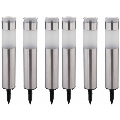 Etc-shop - 6x RGB LED SOLAR Faretti da giardino per esterni con illuminazione a spina Lampada a picchetto in acciaio inox