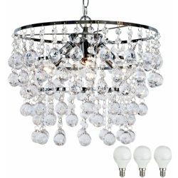 Etc-shop - cristallo sospensione chiaro Fissaggio lampadario Lighting lampadario nel set, comprese le lampade LED en oferta