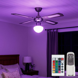 Etc-shop - Interruttore a tiretto per lampada da soffitto in vetro soffiato a ventola, serie DIMMER con lampadine a LED RGB características