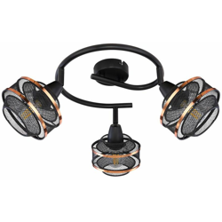 Globo - VINTAGE plafoniera a soffitto rondel da salotto reticolare SCHWARZ-GOLD orientabile 54020-3 en oferta