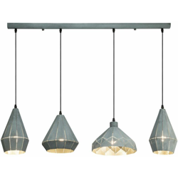 Globo - Lampada a sospensione a sospensione per gli ospiti: soffitto a soffitto con faretti grigio chiaro 15298-4H precio