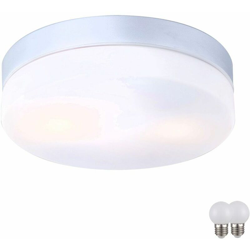 Etc-shop - Esterno plafoniera illuminazione rotonda ALU luce opalino vetro della lampada nel set comprese le lampade LED precio
