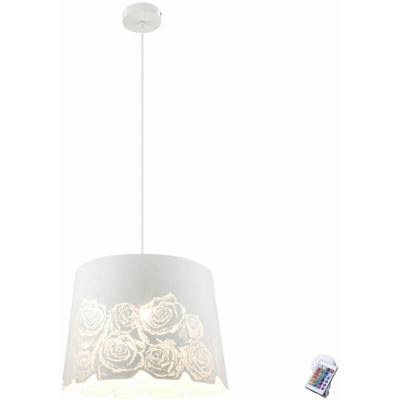Etc-shop - plafoniera a sospensione dimmer rose fiore a distanza decorazione bianco in serie incl. RGB lampade a LED