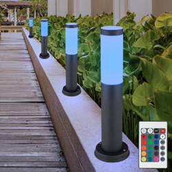 4x luci da esterno a LED RGB antracite TELECOMANDO lampade da giardino in acciaio INOX DIMMERABILI - ETC-SHOP en oferta
