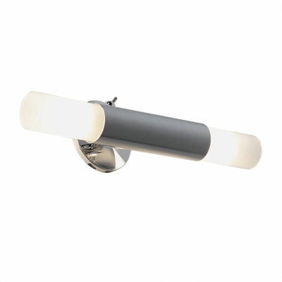 Lampada da parete a LED a design, illuminazione cromata, orientabile, riflettore per tubo lampada IP44 Briloner 2201 -028