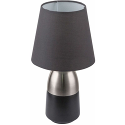 Globo - Lampada da comodino design nero sonno soggiorno tessile tocco lampada da lettura grigio 24135N en oferta