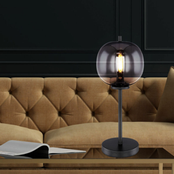 Globo - Lampada da tavolo design lampada da lettura per ufficio che illumina il corridoio di vetro nero fumo vetro en oferta