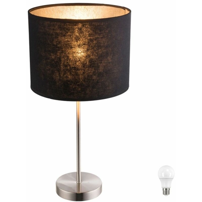 Etc-shop - Lampada da tavolo lampada da lettura camera da letto Beistell faretti panno nero in set incl. lampade a LED