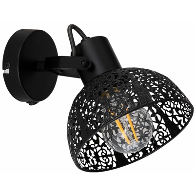 Lampada da parete retrò spot spot orientabile nero illuminazione soggiorno lampada design vintage Globo 54016-1