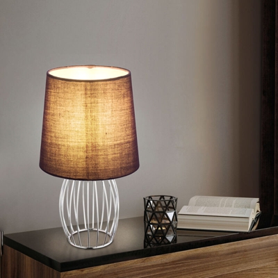Etc-shop - Lampada da tavolo da scrittura viola soggiorno lampada da lettura in tessuto cromato in un set con lampada a LED