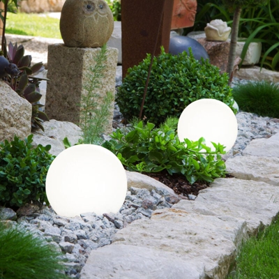 Etc-shop - Set di 2 lampade solari a LED per esterni Sphere Design Earth Spit Plug Lights Illuminazione da giardino