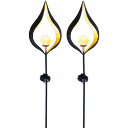 Etc-shop - Set di 2 LED luci solari outdoor decorazione illuminazione spina della lampada della fiamma di progettazione Globo 33467 características