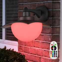 Etc-shop - Lanterna a parete Lampada da esterno ALU TELECOMANDO Lampada da giardino dimmerabile in set con illuminazione LED RGB en oferta