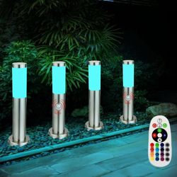 Etc-shop - Set di 4 lampade da terra da esterno con telecomando IP44 rilevatore di movimento in un set comprendente lampade LED RGB características