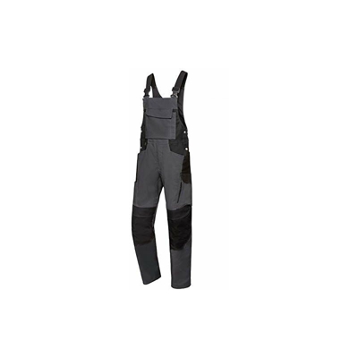 BP 1821-565-5632-33/34l - Salopette elasticizzate con clip di fissaggio, 65% poliestere, 35% cotone, colore: antracite/nero, taglia 33/34 L
